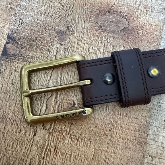 CARHARTT MENS LEATHER ENGRAVED BUCKLE BELT
Size 34 - Picture 14 of 14
